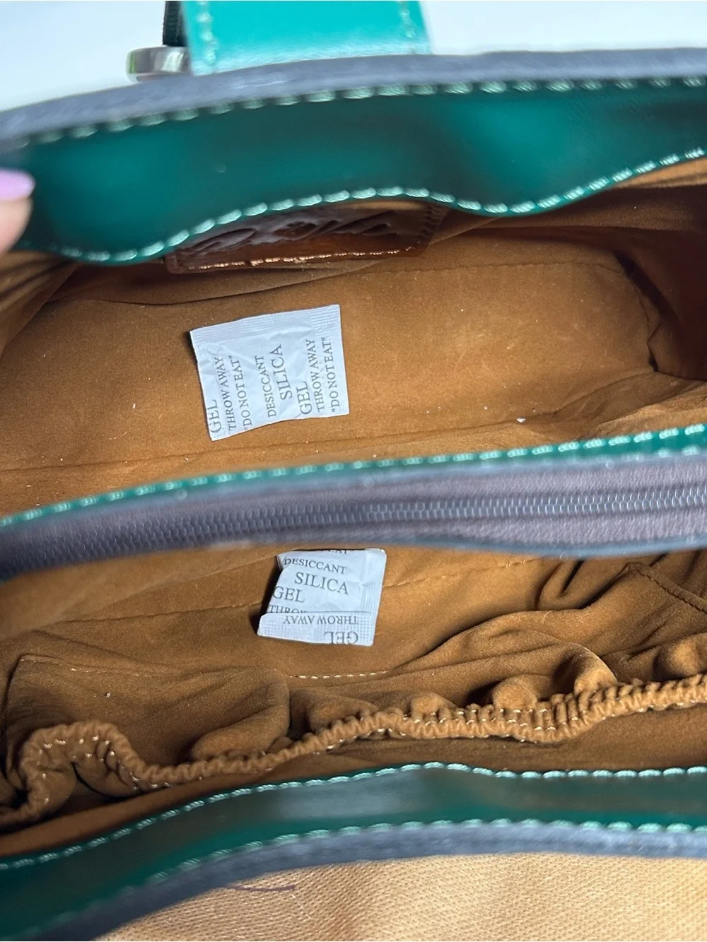 Patricia Nash Irving Beautiful Girl Convertible Leather Crossbody Bag Teal Green